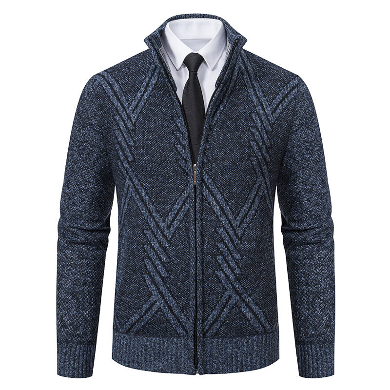 Men's cardigan with modern geometric patterns Skorter