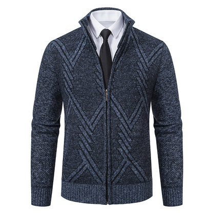 Men's cardigan with modern geometric patterns Skorter