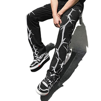 Men's stylish cargo pants with creative graphic details Skorter