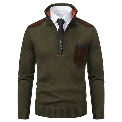 Men's stylish sweater with high collar and zipper Skorter