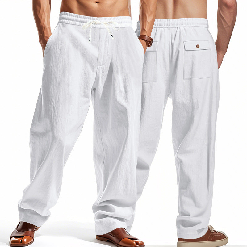 Men's airy leisure pants with elastic waistband and side pockets Skorter