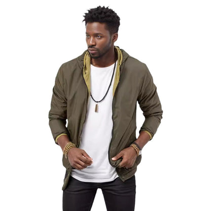 Men's sporty transition jacket with functional hood collar and elastic cuffs Skorter