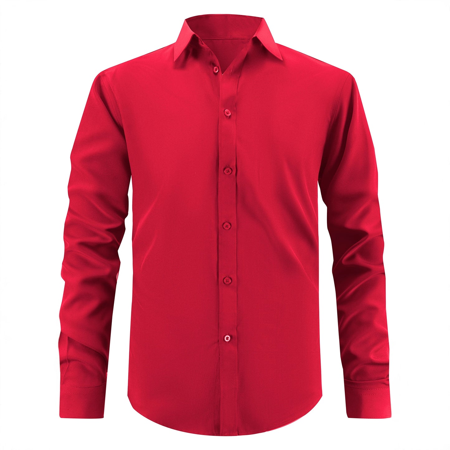 Men's stylish long-sleeve shirt with smooth texture and classic collar Skorter