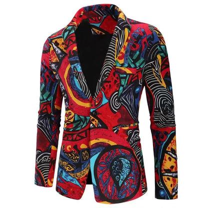 Men's stylish blazers with colorful graphic design Skorter