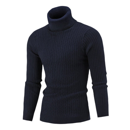 Men's turtleneck sweater in classic rib pattern Skorter