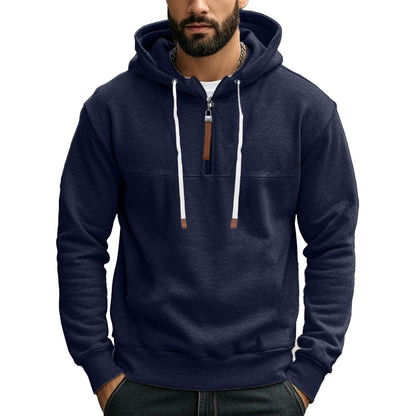 Men's sporty hoodie with half zipper and drawstring Skorter