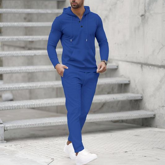 Men's stylish leisure hooded set with practical pockets Skorter