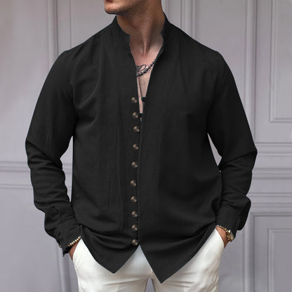 Men's long-sleeve shirt with modern button details and timeless design Skorter