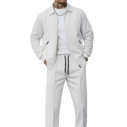 Men's Stylish Casual Pants and Jacket Set Skorter