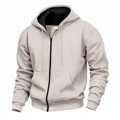 Men's Premium Hooded Jacket with Full Zipper and Soft Fleece Lining Skorter