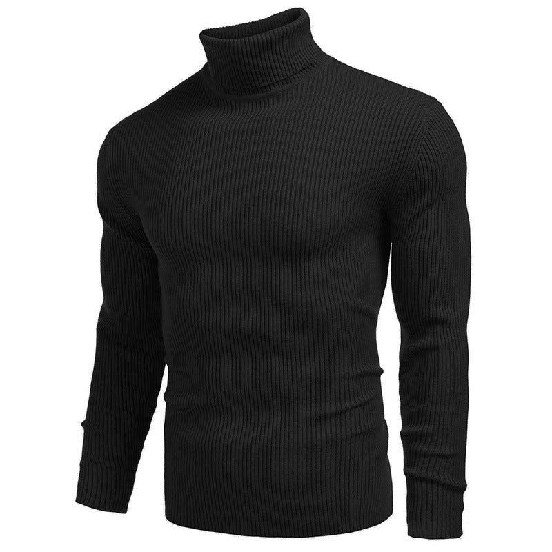 Men's turtleneck sweater made of fine rib knit Skorter
