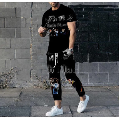 Men's stylish leisure set with dots Skorter