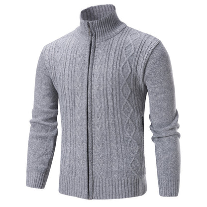 Men's stylish knit sweater with stand-up collar Skorter