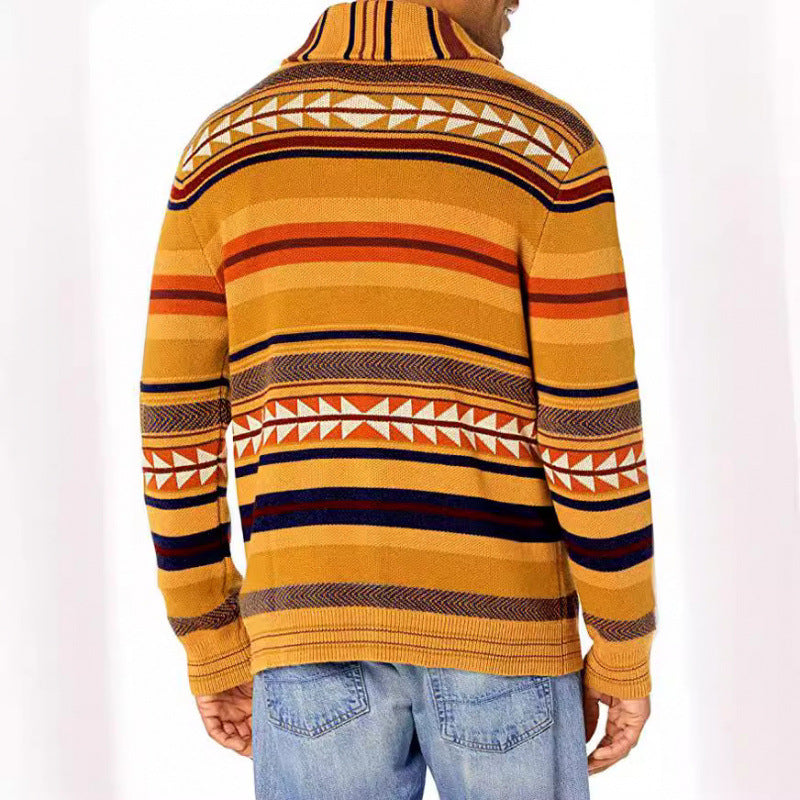 Herrkofta med geometriskt mönster och praktiska fickor Skorter