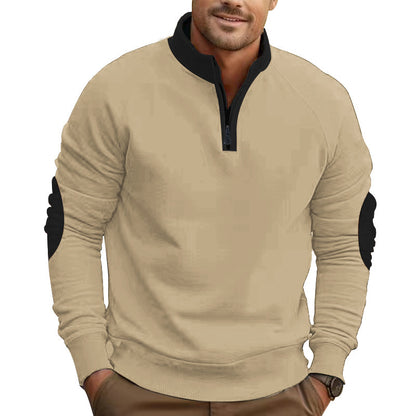 Men's sporty sweatshirt with stand-up collar and trendy contrast details Skorter