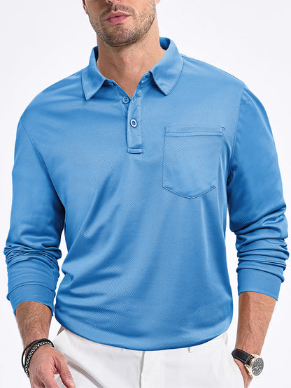 Men's polo shirt with modern structured design and practical chest pocket Skorter