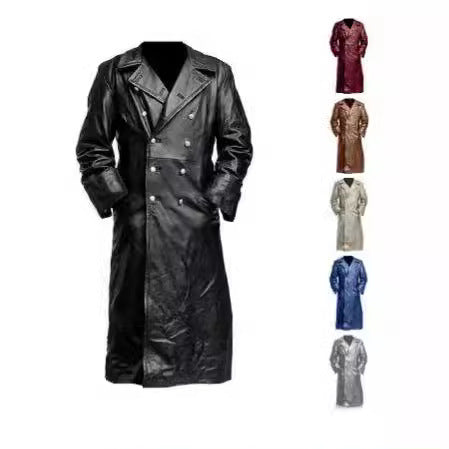 Men Elegant and Timeless Trench Coat with Double Button Placket Skorter