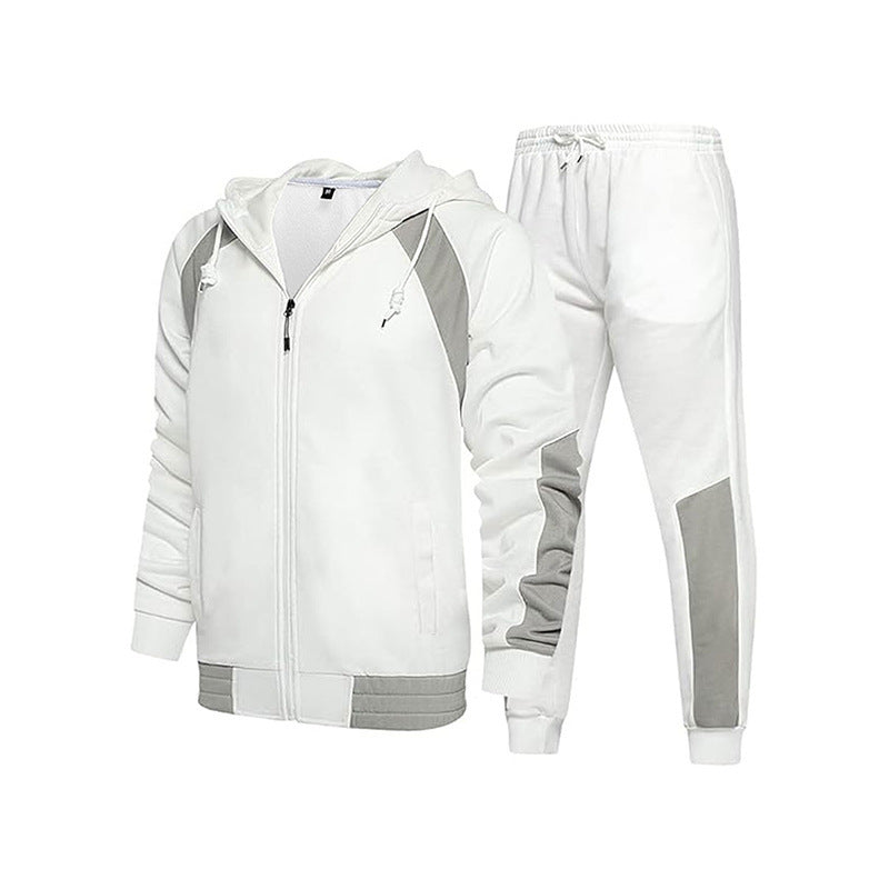 Men's sporty tracksuit with contrasting design and elastic cuffs Skorter