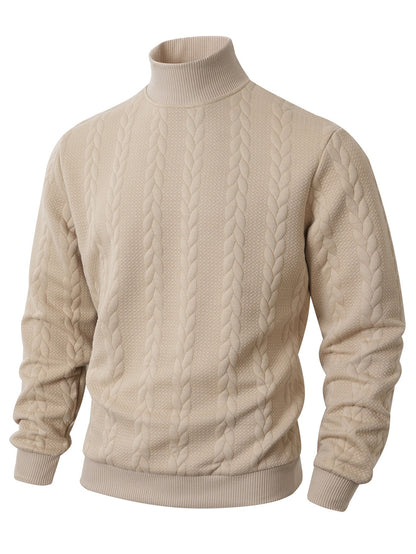 Men's stylish sweater with textured stand-up collar Skorter
