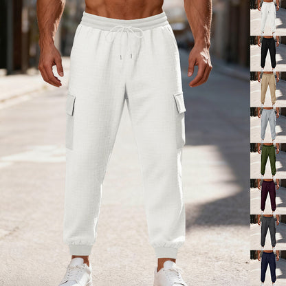 Men's Cargo Jogging Pants with Elastic Waistband and Practical Pockets Skorter