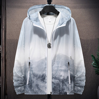 Men's wind and water-resistant lightweight jacket with adjustable hood and reflective details Skorter