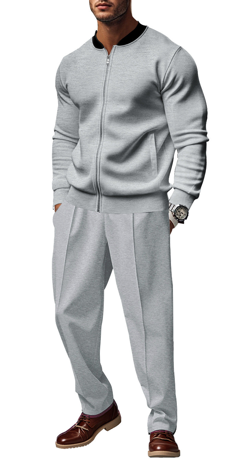 Men's sporty tracksuit with practical pockets and short zipper Skorter