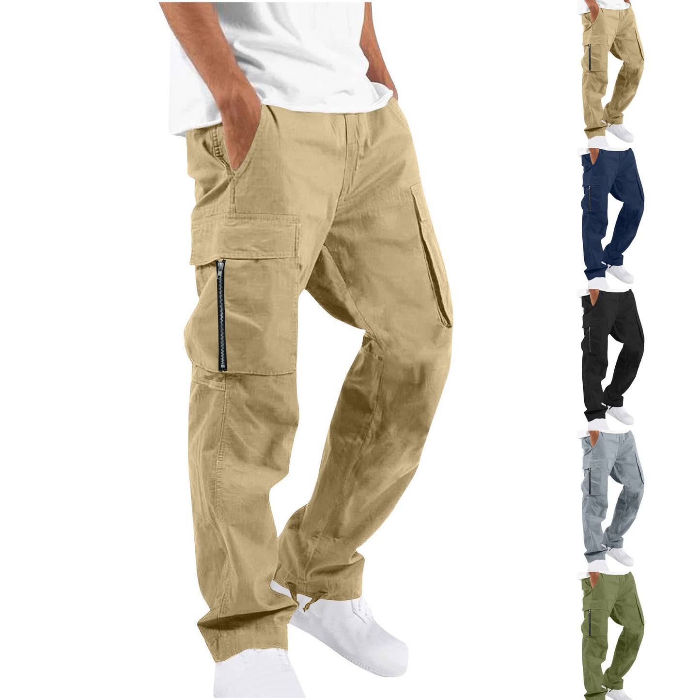 Men's cargo pants with adjustable waistband and practical side pockets Skorter