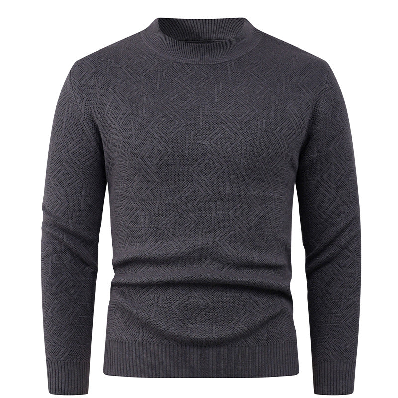 Men's Textured Crew Neck Sweater Skorter
