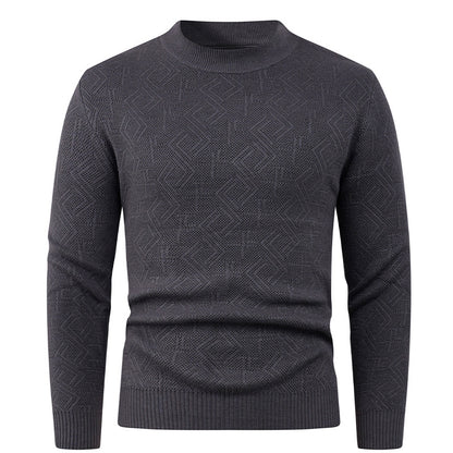 Men's Textured Crew Neck Sweater Skorter