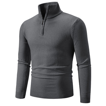 Men's stylish turtleneck sweater with zipper and fine knit texture Skorter