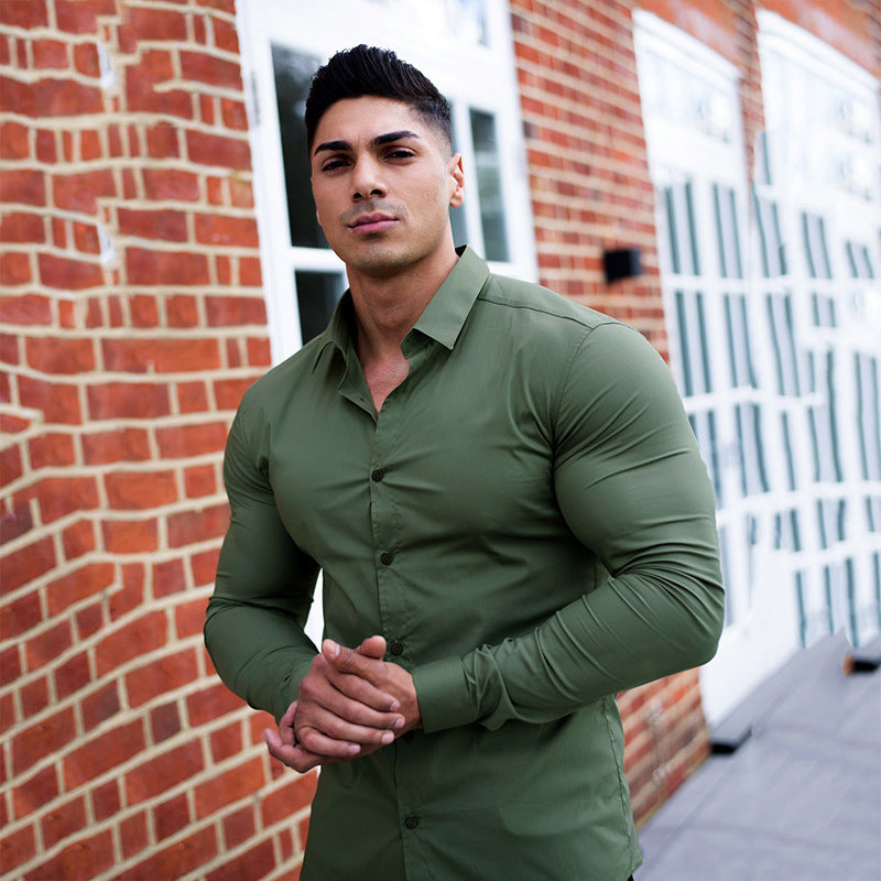 Herr Business-skjorta med kort ärm