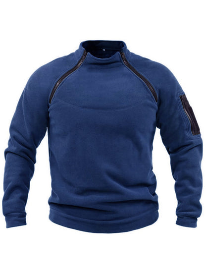Men's thermal fleece pullover with high collar and practical pockets Skorter