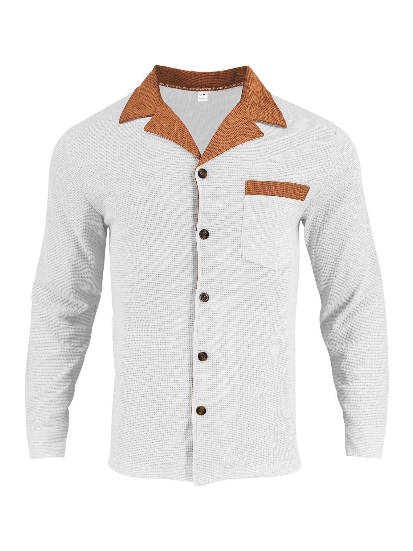 Men's stylish long-sleeve shirt with textured design and practical chest pocket Skorter