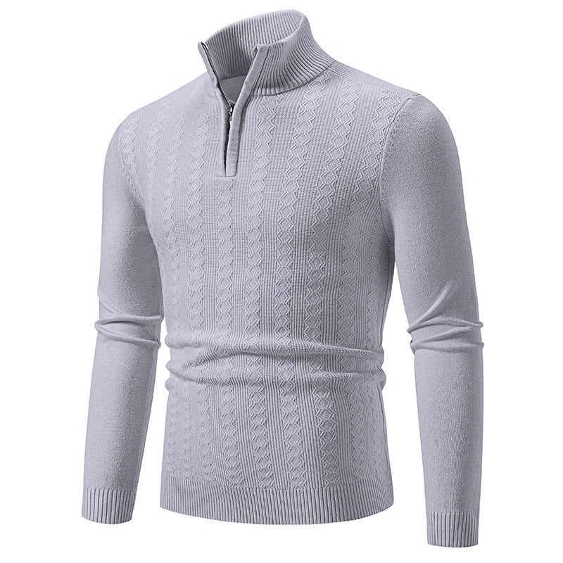 Men's sweater with stand-up collar and zipper Skorter