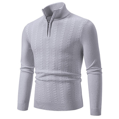 Men's sweater with stand-up collar and zipper Skorter