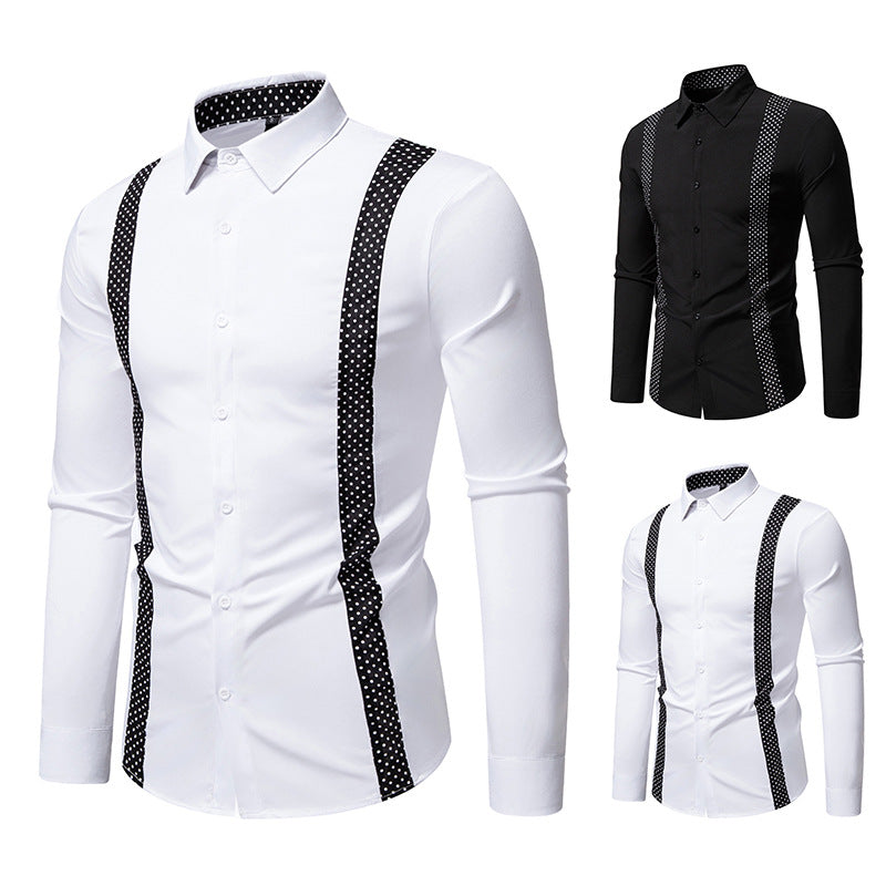 Herrskjorta med axelband och modern design i skortmodell