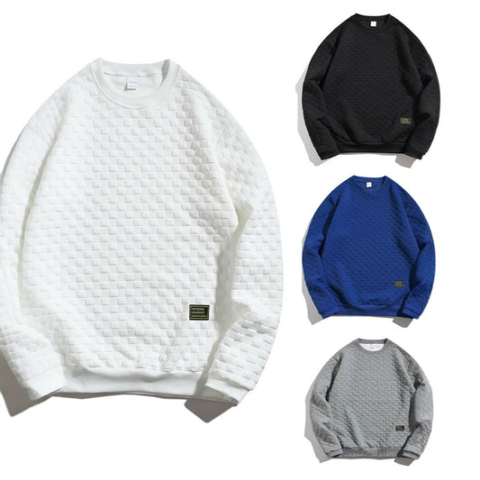 Men's sweatshirt with textured design and modern round neckline Skorter