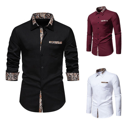 Men's long sleeve shirt with elegant paisley patterns Skorter