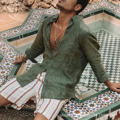 Men's Lightweight Linen Shirts Skorter