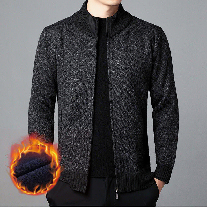 Herrkofta med hög krage och innovativt mönster Skorter