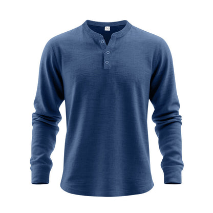 Men's Long Sleeve Shirts in Classic Henley Style Skorter
