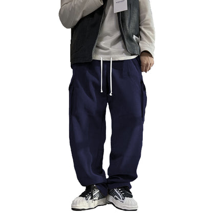 Men's Stylish Cargo Pants with Side Pockets and Elastic Waistband Skorter