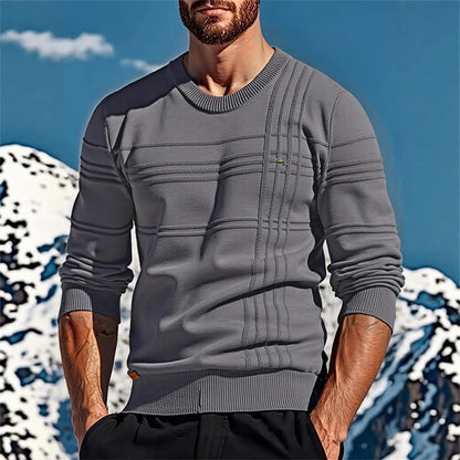 Men's stylish knitted sweater with unique texture details Skorter