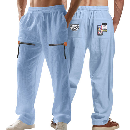 Men's urban-style leisure pants with pockets and elastic waistband Skorter