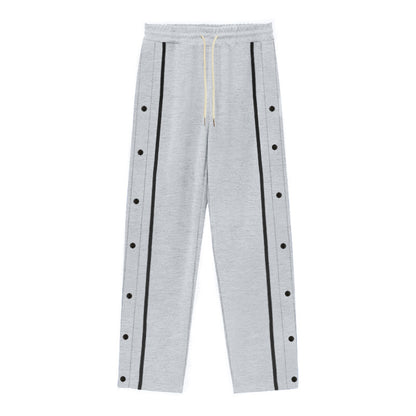 Men's Sporty Training Pants with Side Snap Button Details Skorter