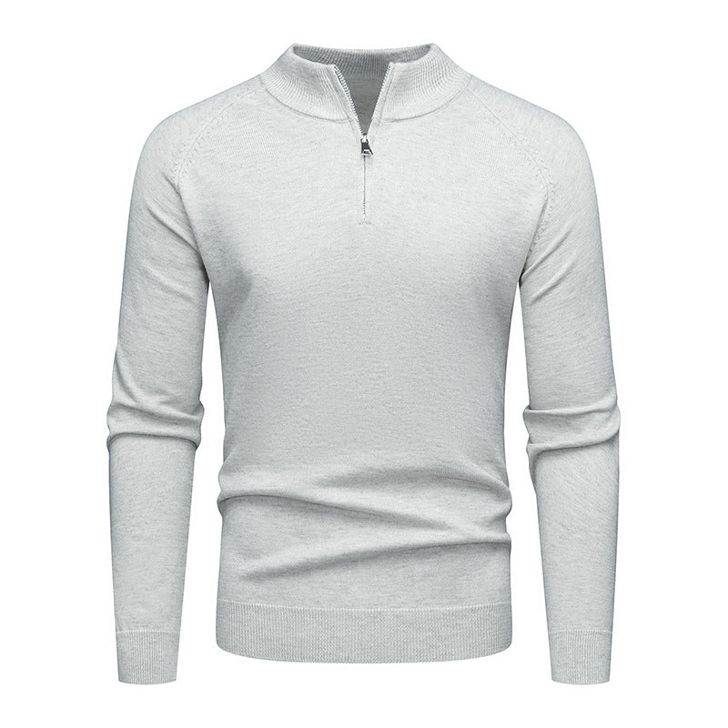 Men's stylish sweater with short zip Skorter