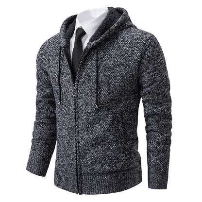 Men's cardigan with modern cut and practical zipper Skorter