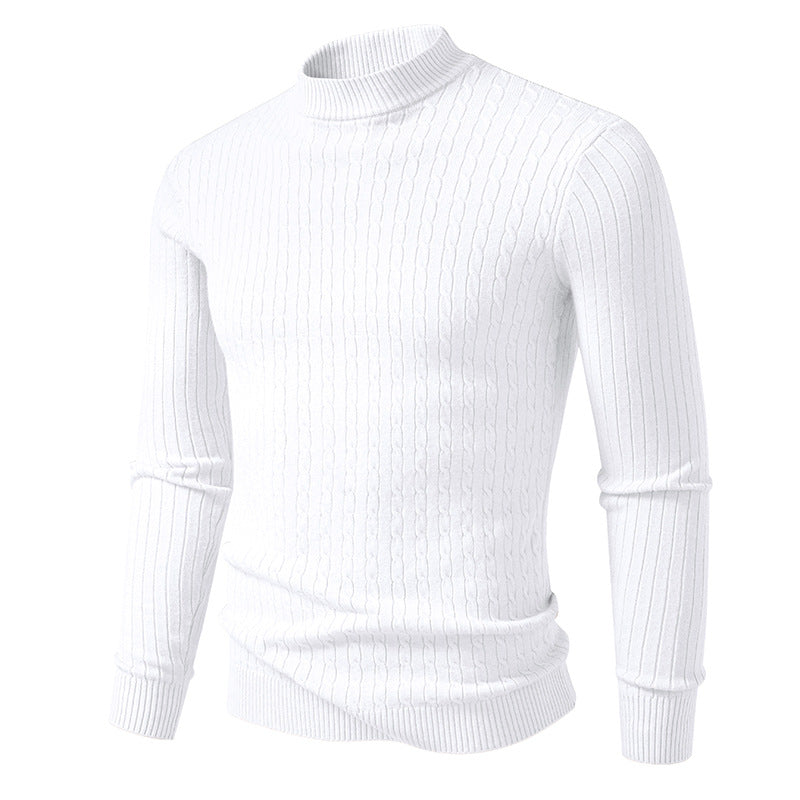 Men's turtleneck sweater with textured cable design Skorter