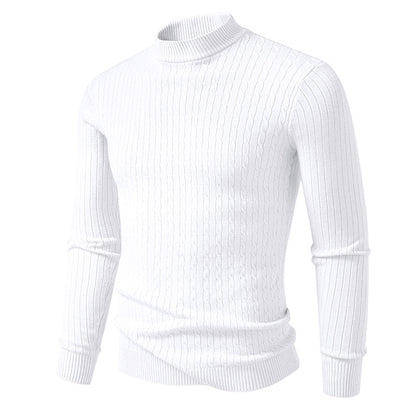 Men's turtleneck sweater with textured cable design Skorter
