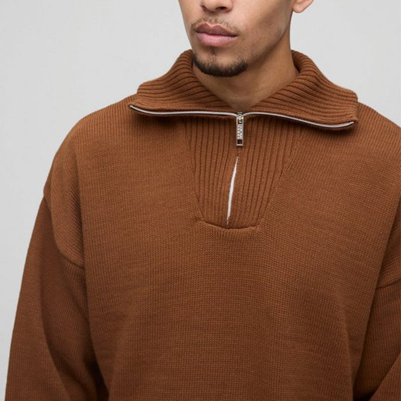 Men's sweater with short zipper Skorter